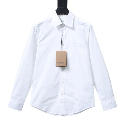 EM Sneakers Burberry Classic TB Logo Embroidered Long sleeved Shirt White 01