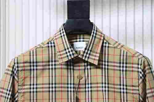 EM Sneakers Burberry Small Scale Check Long Sleeve Shirt Beige