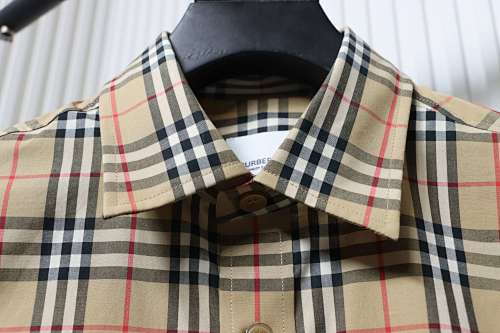 EM Sneakers Burberry Small Scale Check Long Sleeve Shirt Beige