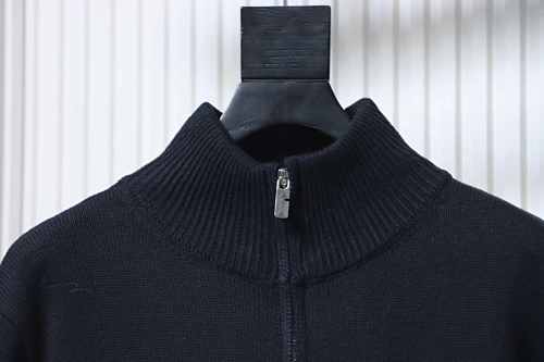 EM Sneakers Burberry Cashmere-Blend Quarter-Zip Slim Sweater Navy