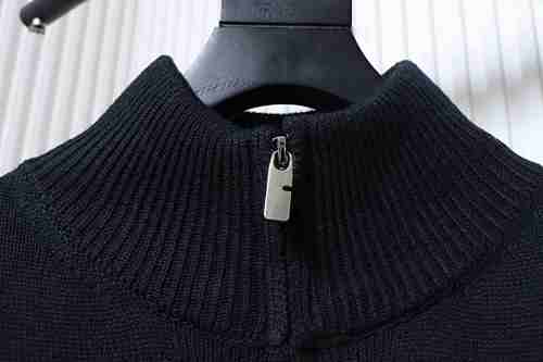 EM Sneakers Burberry Cashmere-Blend Quarter-Zip Slim Sweater Navy