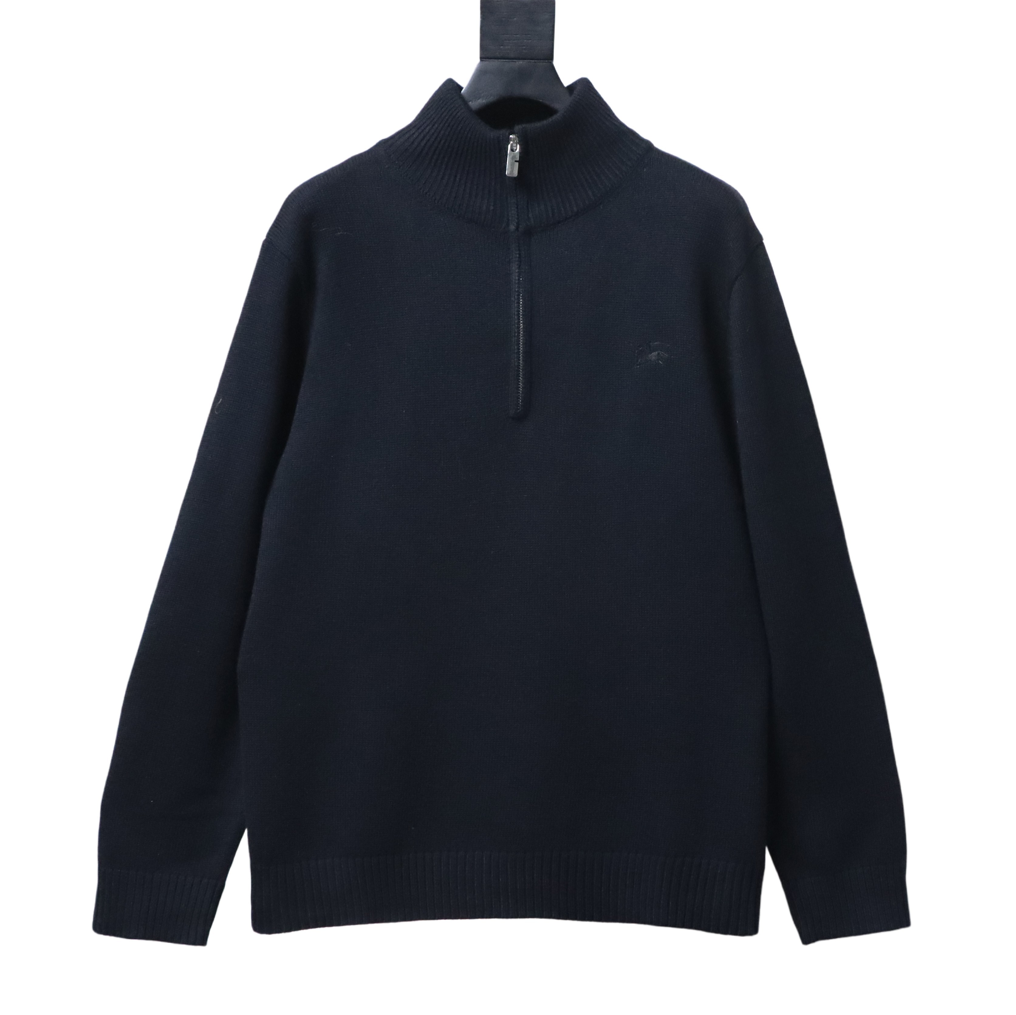 EM Sneakers Burberry Cashmere-Blend Quarter-Zip Slim Sweater Navy