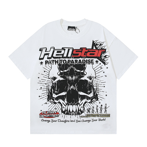 EM Sneakers Hellstar T-Shirt #5603 White /Apricot