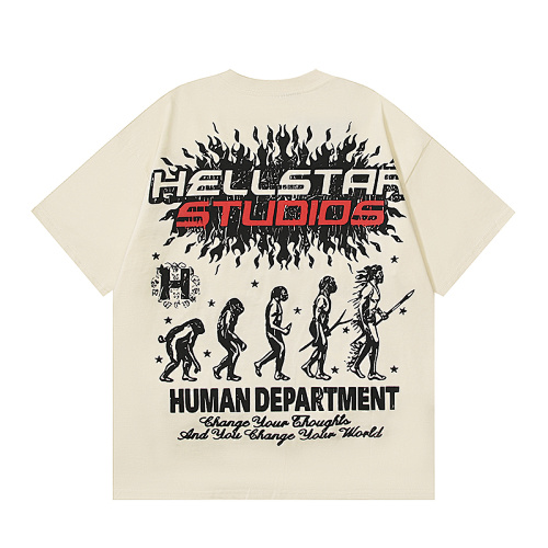 EM Sneakers Hellstar T-Shirt #5603 White /Apricot