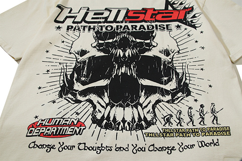 EM Sneakers Hellstar T-Shirt #5603 White /Apricot
