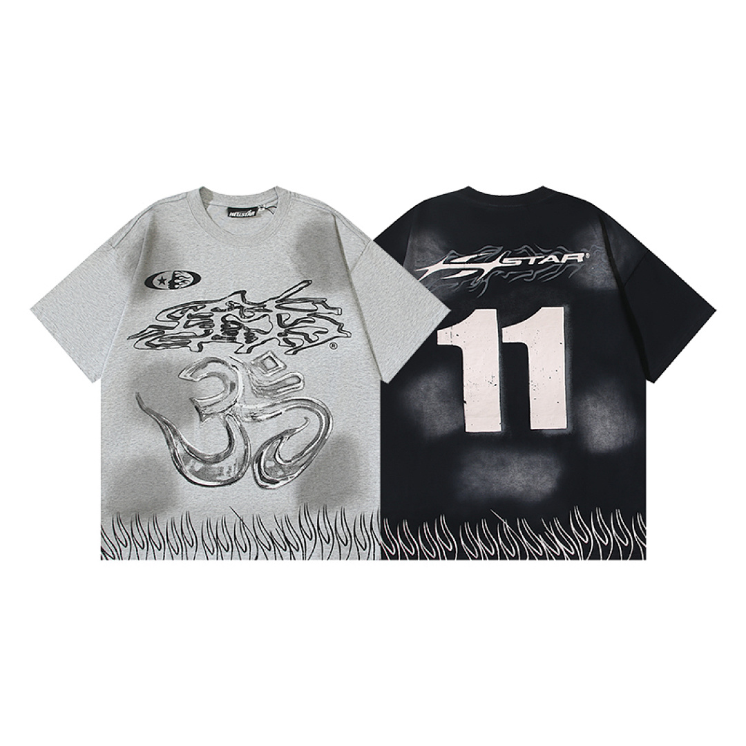 EM Sneakers Hellstar T-Shirt #6727 Washed Black /Gray