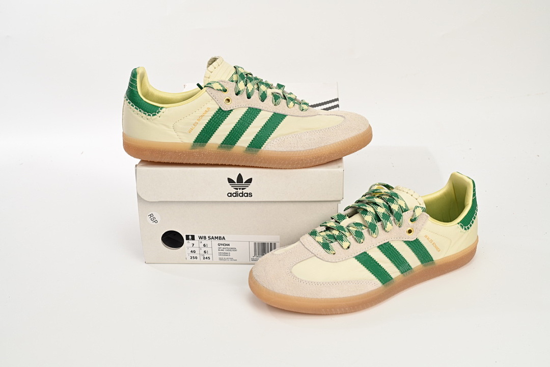 EM Sneakers Adidas × Wales Bonner Originals Samba White Green