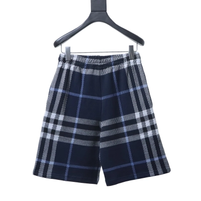 EM Sneakers Burberry Blue Plaid Knit Shorts 02