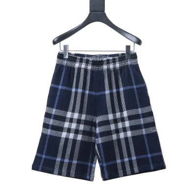 EM Sneakers Burberry Blue Plaid Knit Shorts 01
