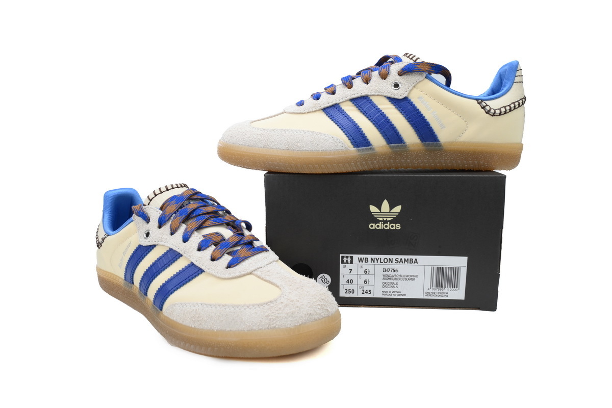 EM Sneakers Adidas Samba × Wales Bonner Nylon Wonder Clay Royal Blue