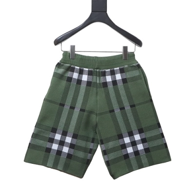 EM Sneakers Burberry Checked Silk and Wool-blend Jacquard Drawstring Shorts Green 02