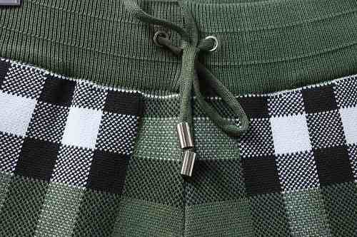 EM Sneakers Burberry Checked Silk and Wool-blend Jacquard Drawstring Shorts Green