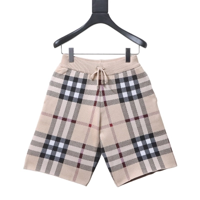 EM Sneakers Burberry Checked Silk and Wool-blend Jacquard Drawstring Shorts Khaki 01