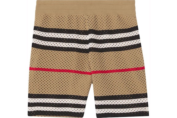 EM Sneakers Burberry Icon Stripe Pointelle Knit Shorts Beige