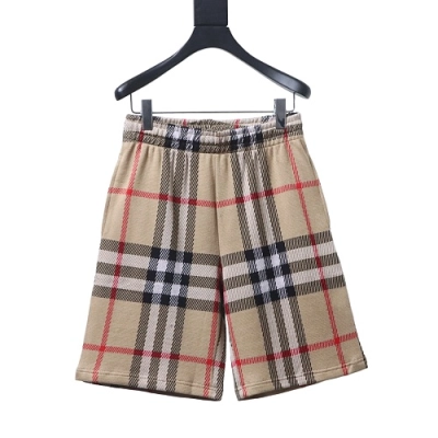EM Sneakers Burberry Khaki Plaid Knit Shorts 01