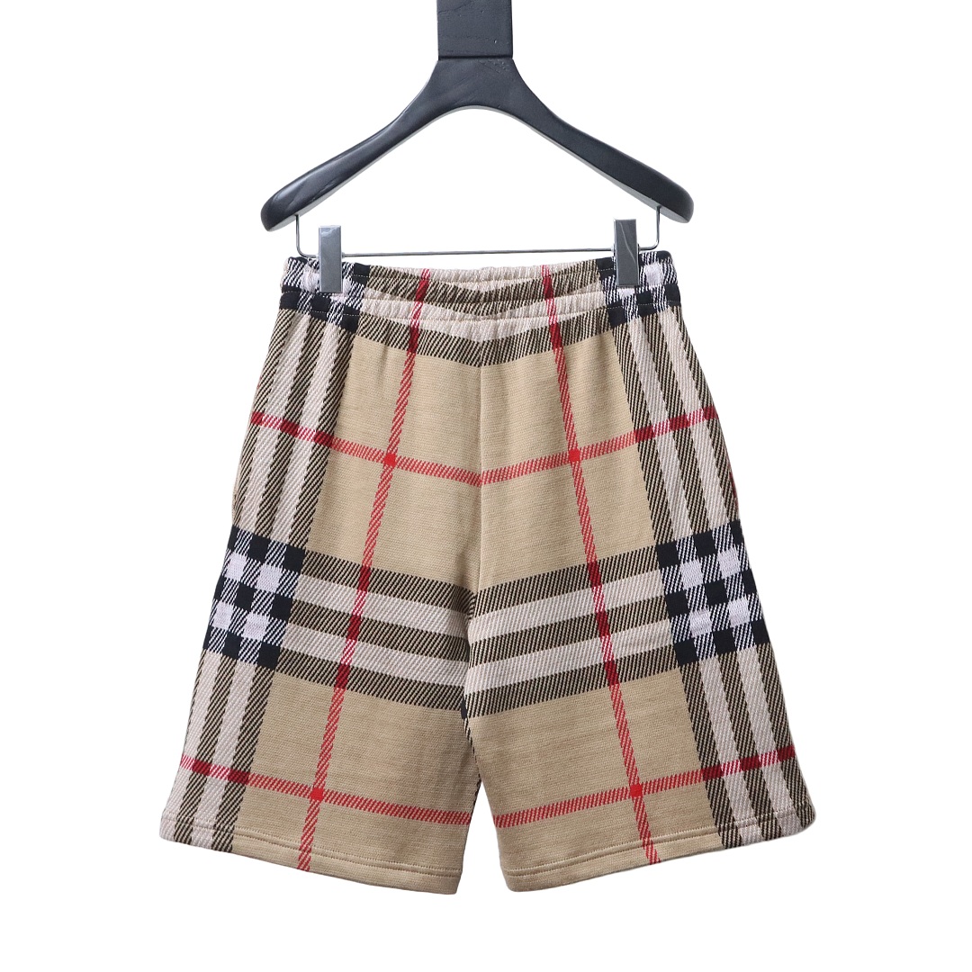EM Sneakers Burberry Khaki Plaid Knit Shorts