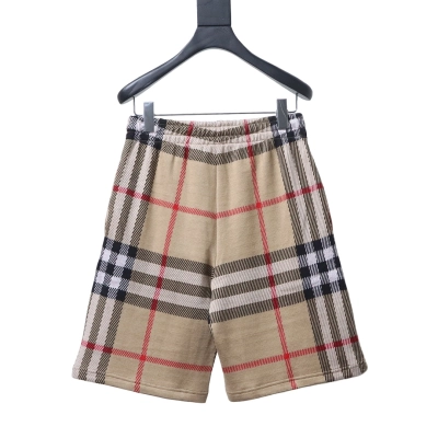 EM Sneakers Burberry Khaki Plaid Knit Shorts 02