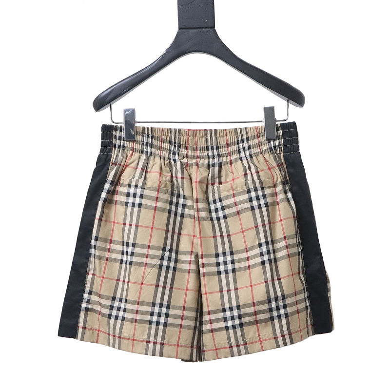 EM Sneakers Burberry Vintage Check Black Side-stripe Shorts Khaki