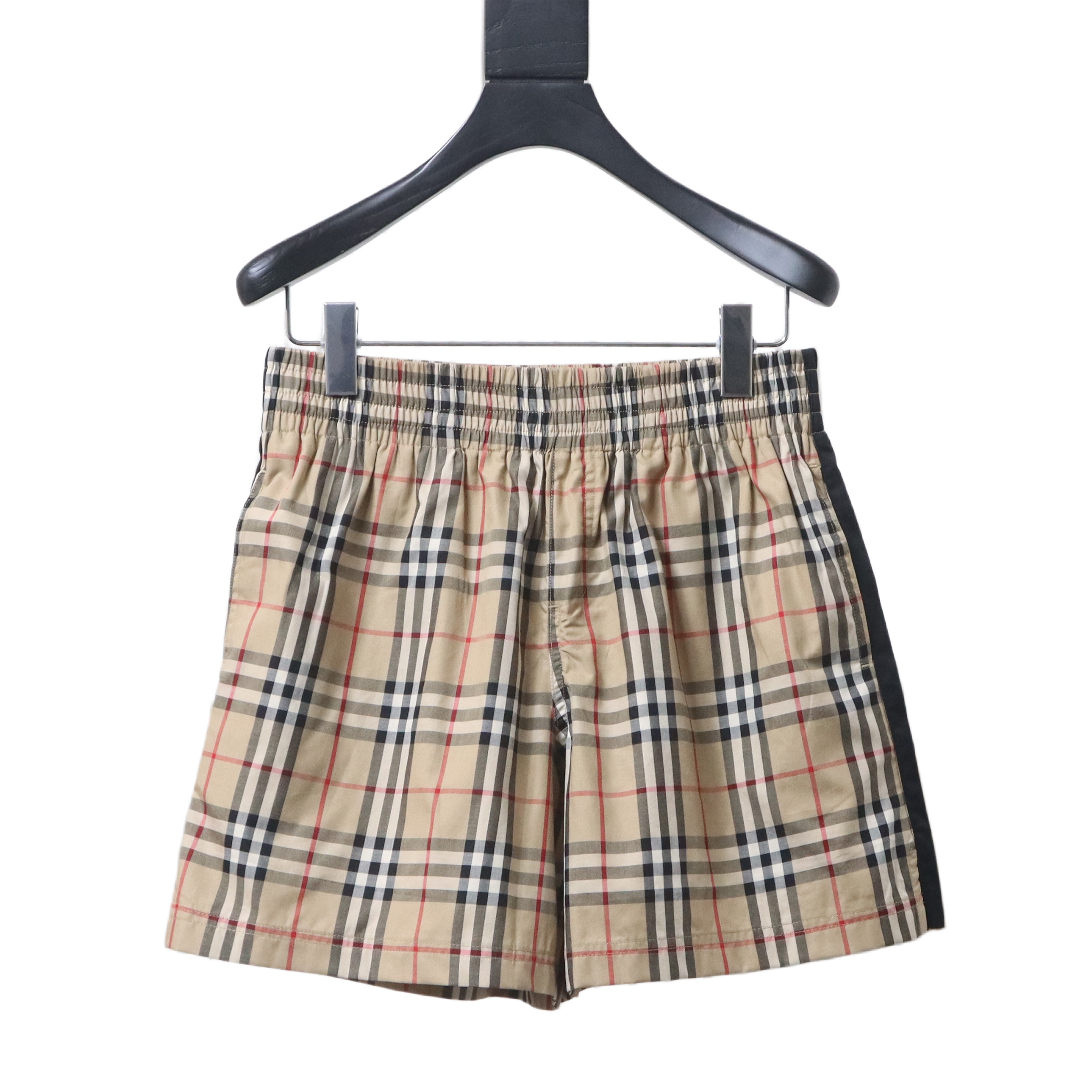 EM Sneakers Burberry Vintage Check Black Side-stripe Shorts Khaki