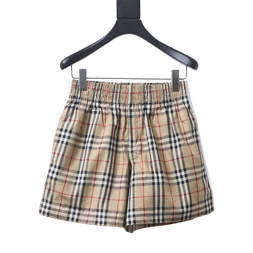 EM Sneakers Burberry Vintage Check White Side-stripe Shorts Khaki