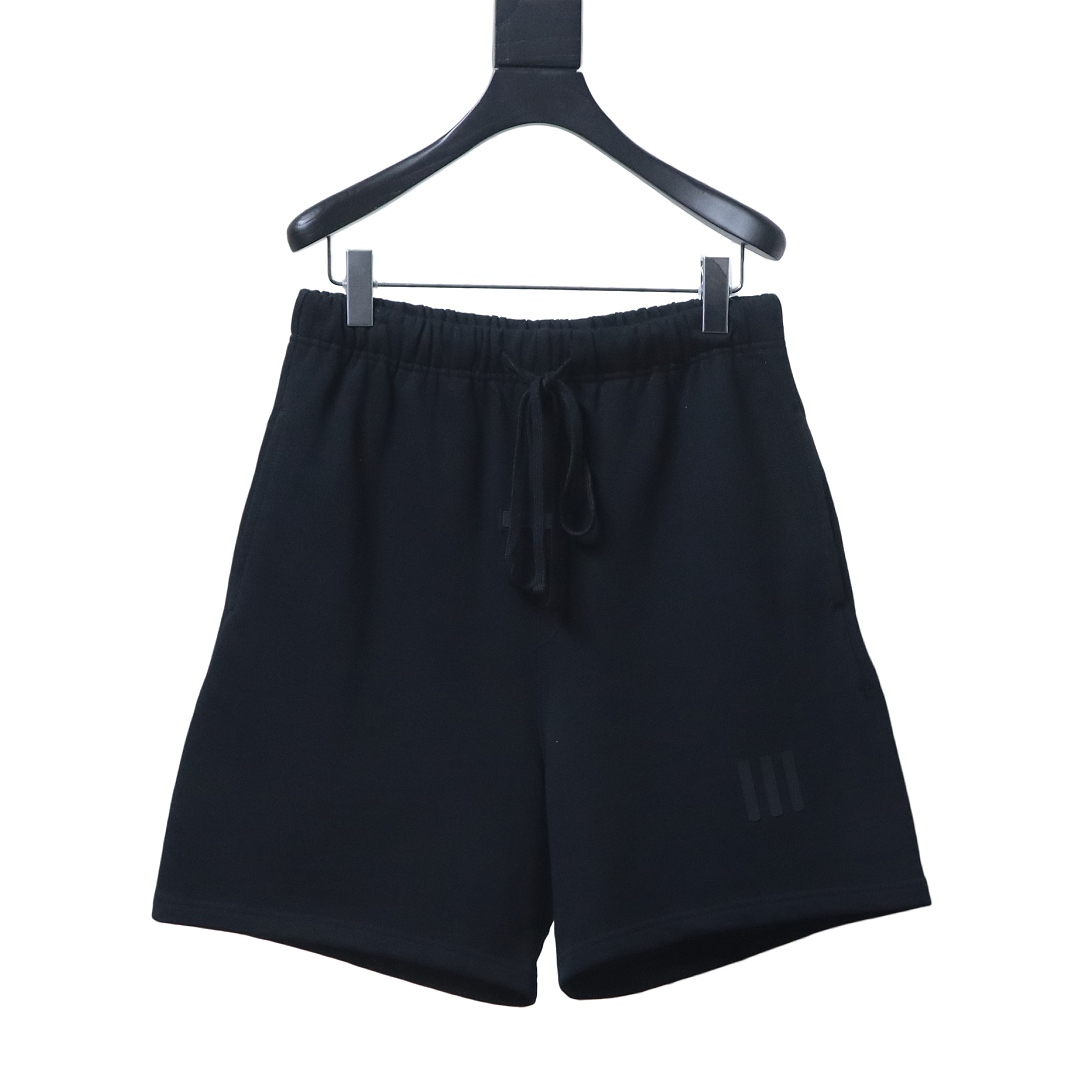 EM Sneakers Fear of God Essentials Collaboration Three-Stripe Silicone Print Shorts Black