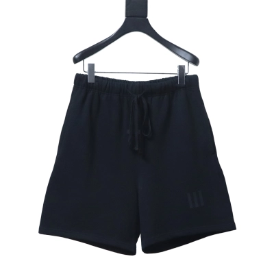 EM Sneakers Fear of God Essentials Collaboration Three-Stripe Silicone Print Shorts Black 01