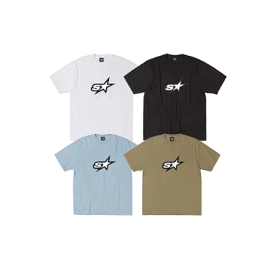 EM Sneakers Stussy Cross Print T-shirt #XB2188 Black /White /Blue /Khaki 01