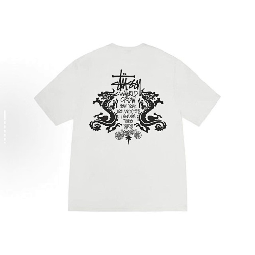 EM Sneakers Stussy Dragon Letter Print T-shirt #XB2190 Black /White /Blue /Purple