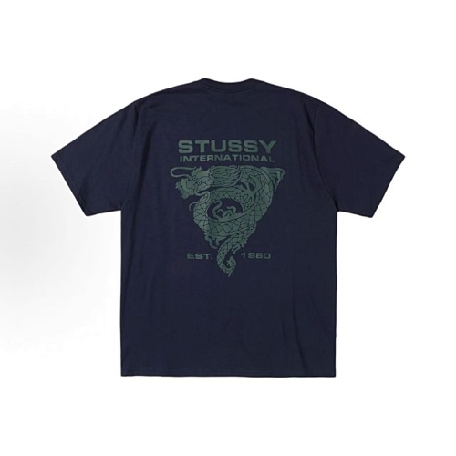 EM Sneakers Stussy Dragon Triangle Print T-shirt #XB2191 Black /White /Khaki /Navy /Gray