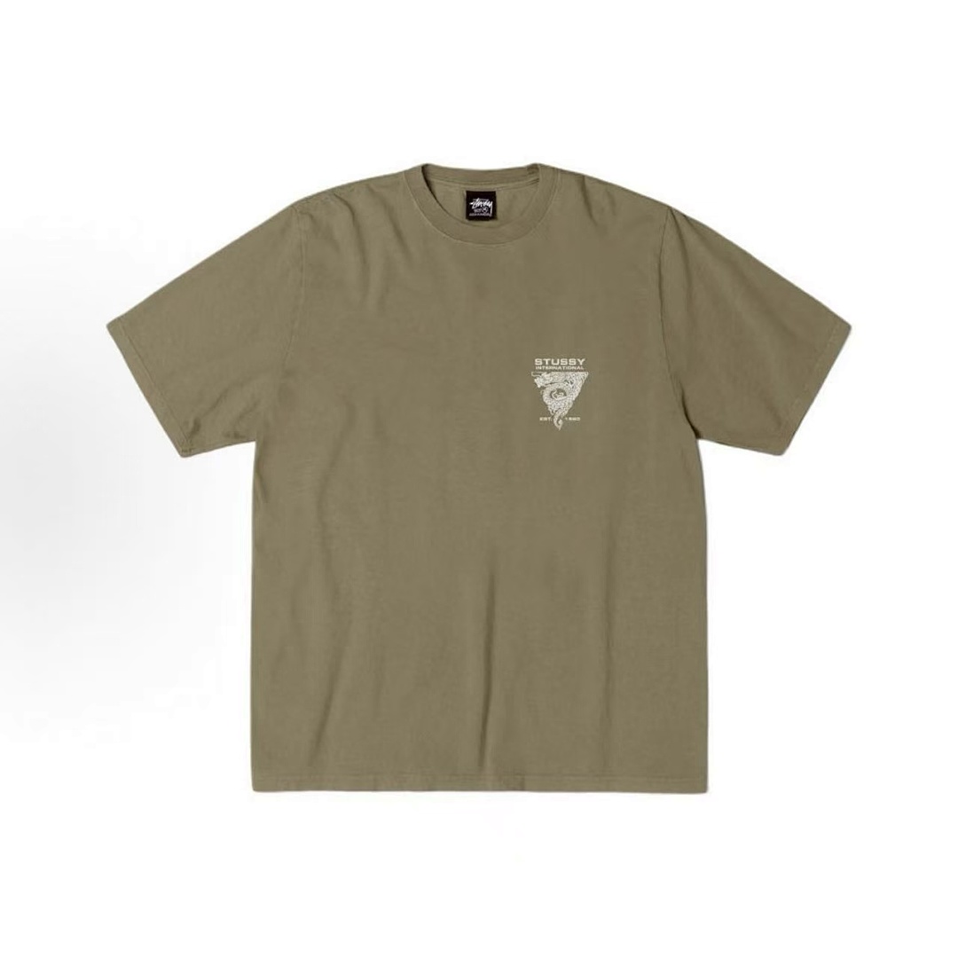EM Sneakers Stussy Dragon Triangle Print T-shirt #XB2191 Black /White /Khaki /Navy /Gray