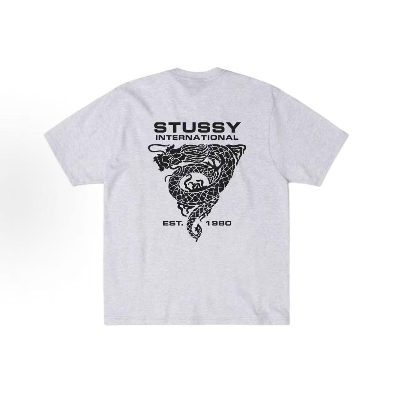 EM Sneakers Stussy Dragon Triangle Print T-shirt #XB2191 Black /White /Khaki /Navy /Gray