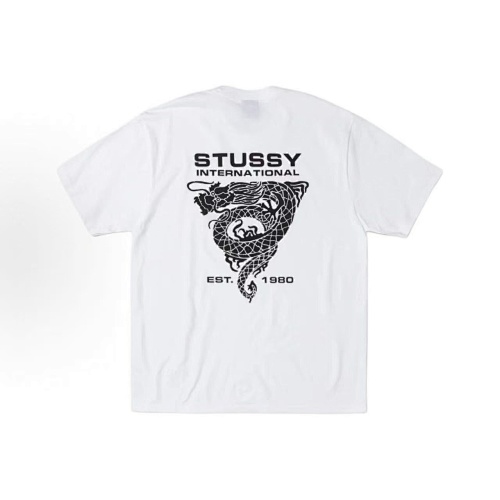 EM Sneakers Stussy Dragon Triangle Print T-shirt #XB2191 Black /White /Khaki /Navy /Gray