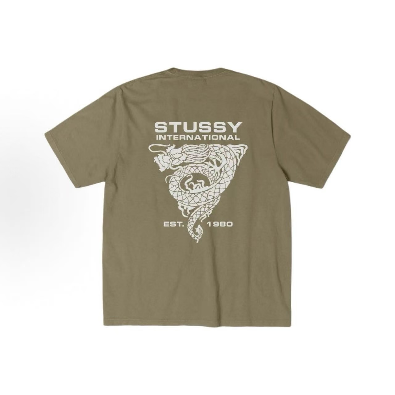 EM Sneakers Stussy Dragon Triangle Print T-shirt #XB2191 Black /White /Khaki /Navy /Gray