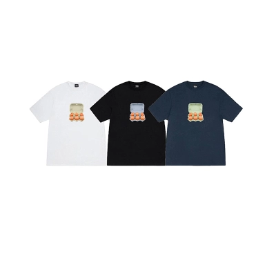 EM Sneakers Stussy Egg Print T-shirt #XB2181 Black /White /Navy 01