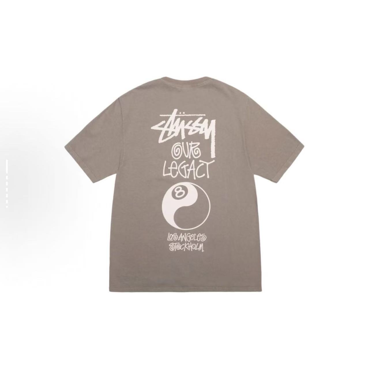 EM Sneakers Stussy Eight Trigrams Ball Print T-shirt #XB2195 Black /Yellow /Coffee