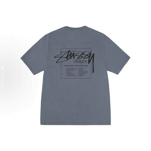 EM Sneakers Stussy Square Letter Print T-shirt #XB2194 Black /White /Yellow /Blue /Purple