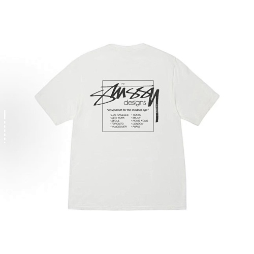 EM Sneakers Stussy Square Letter Print T-shirt #XB2194 Black /White /Yellow /Blue /Purple