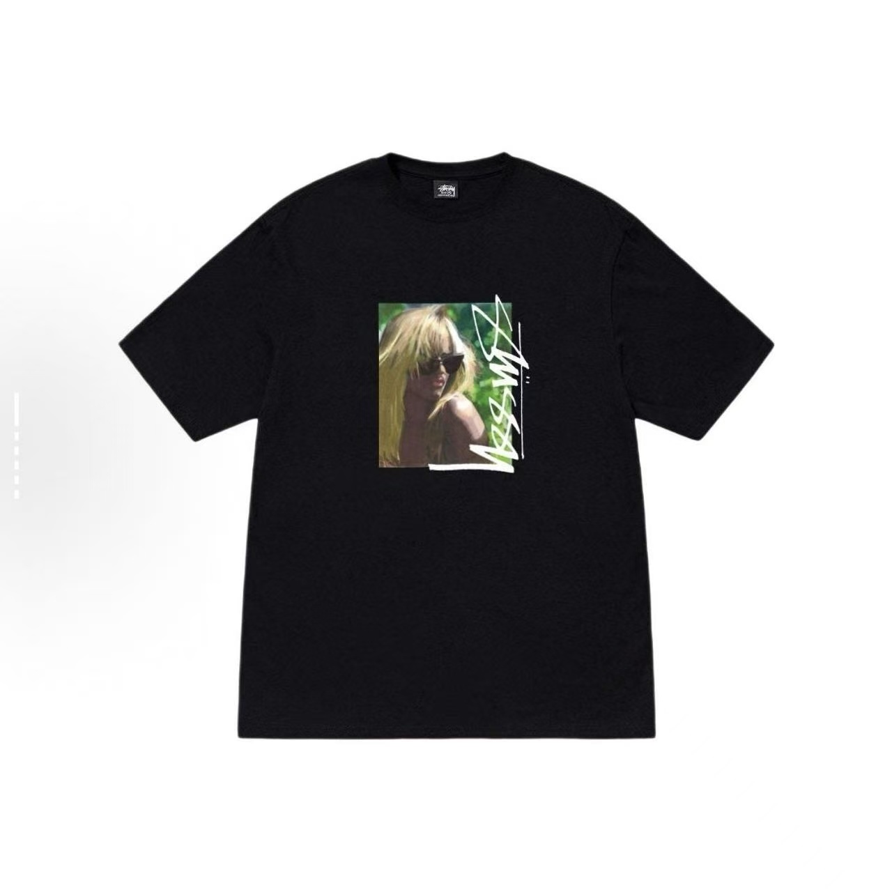 EM Sneakers Stussy Women's Printed T-shirt #XB2185 Black /White /Green