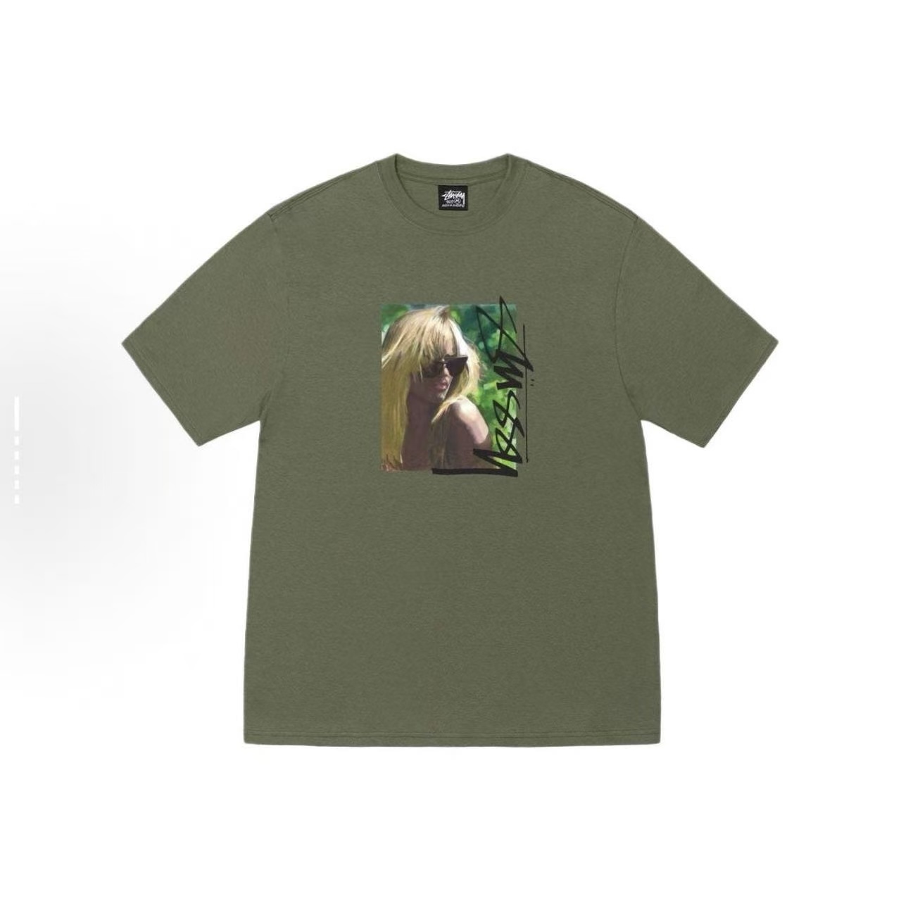 EM Sneakers Stussy Women's Printed T-shirt #XB2185 Black /White /Green