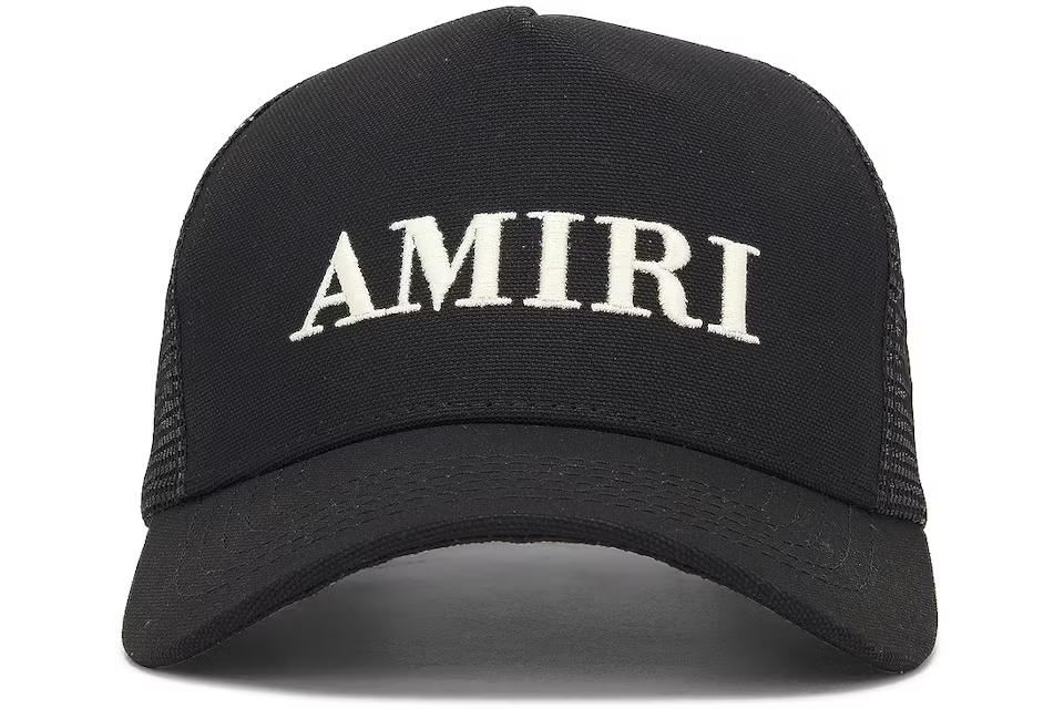 EM Sneakers AMIRI Logo Trucker Cap Black/White