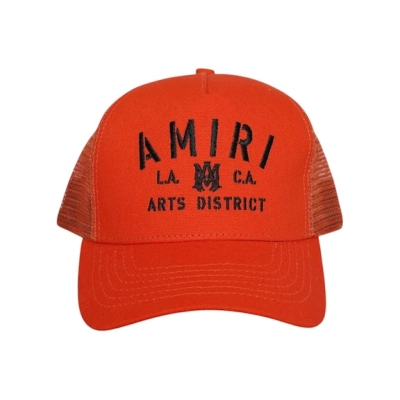 EM Sneakers AMIRI Stencil Trucker Hat Orange/Black 01