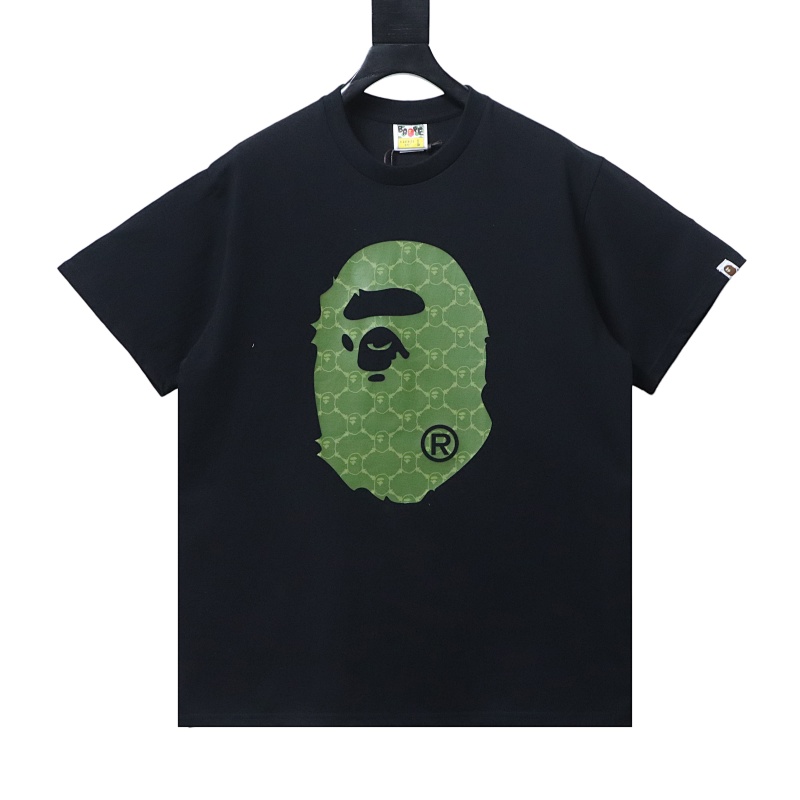 EM Sneakers BAPE 26SS Ape Head Classic Diamond Pattern Print Short-Sleeve T-Shirt Black