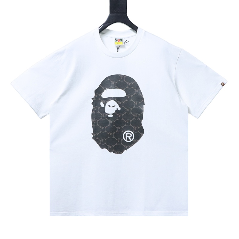 EM Sneakers BAPE 26SS Ape Head Classic Diamond Pattern Print Short-Sleeve T-Shirt White