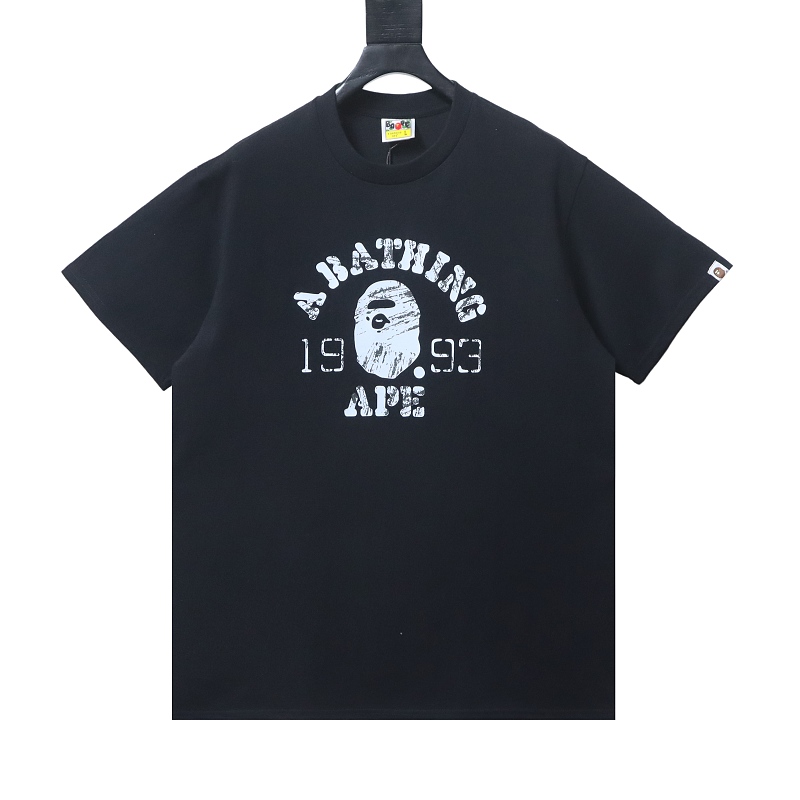 EM Sneakers BAPE 26SS Classic 1993 Distressed Ape Head Print T-Shirt Black