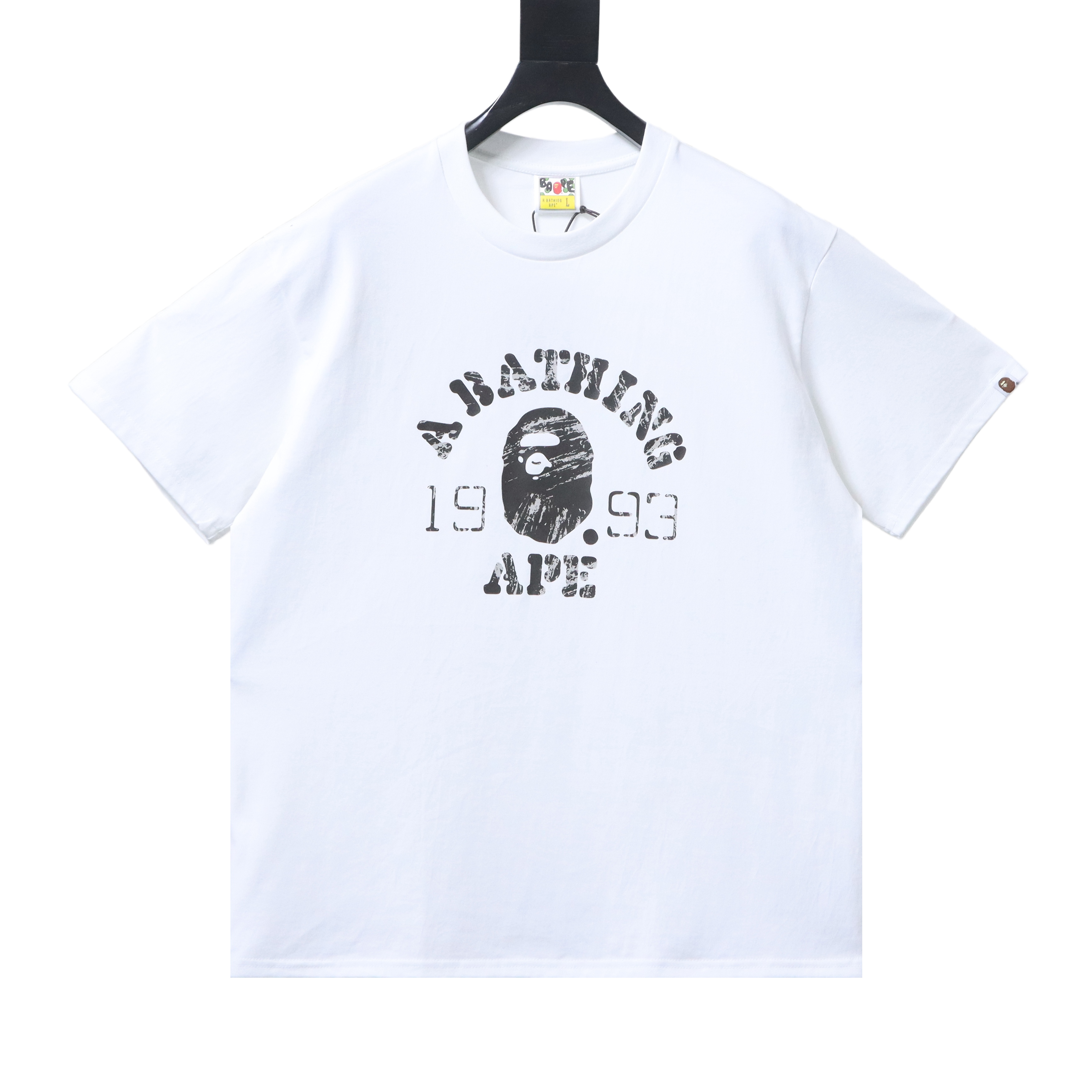 EM Sneakers BAPE 26SS Classic 1993 Distressed Ape Head Print T-Shirt White