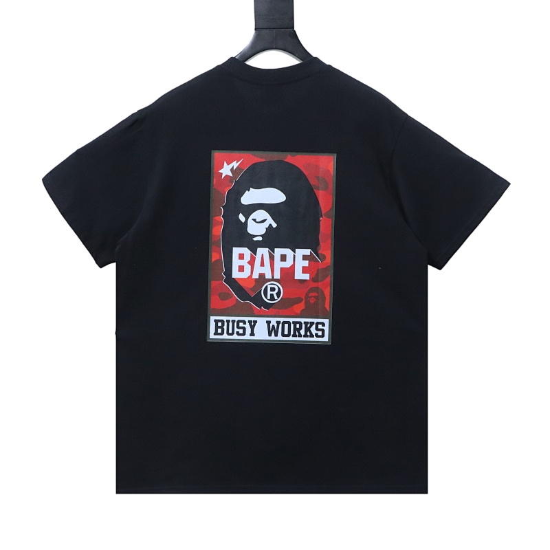 EM Sneakers BAPE 26SS Classic Red Label Ape Head Print T-Shirt Black