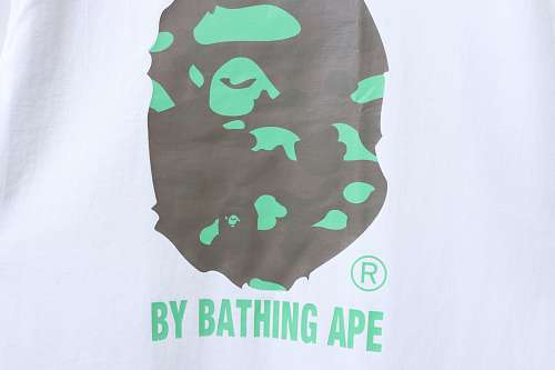 EM Sneakers BAPE 26ss Macaron Ape Head Letter Print T-shirt White
