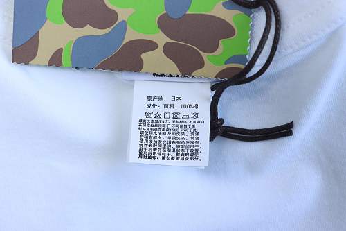 EM Sneakers BAPE 26ss Macaron Ape Head Letter Print T-shirt White