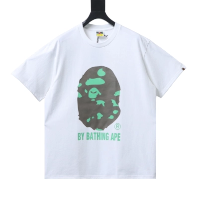 EM Sneakers BAPE 26ss Macaron Ape Head Letter Print T-shirt White 01