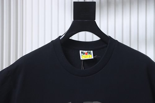 EM Sneakers BAPE 26SS Vertical Stripe Color Block Camouflage Ape Head Print T-Shirtt Black